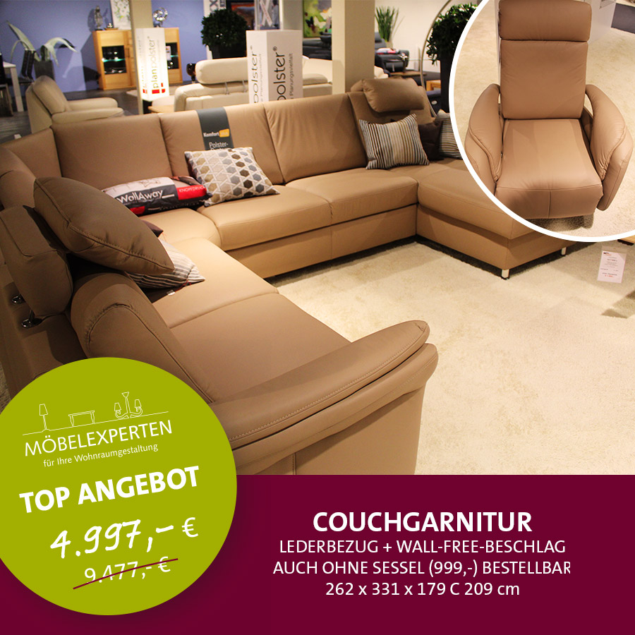 Couchgarnitur mit Sessel Ausstellungsstück